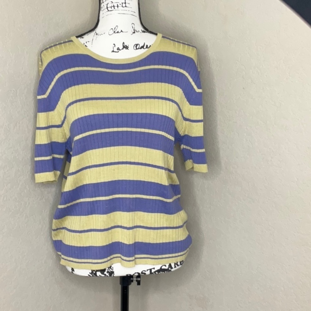 363 - City Silk NWOT Striped Ribbed Knit Top, Size XL